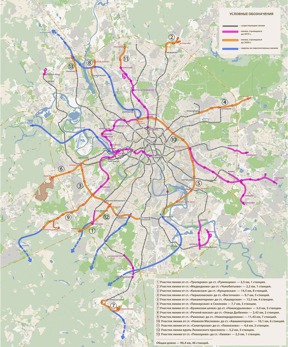 Future Moscow Metro Map 2020